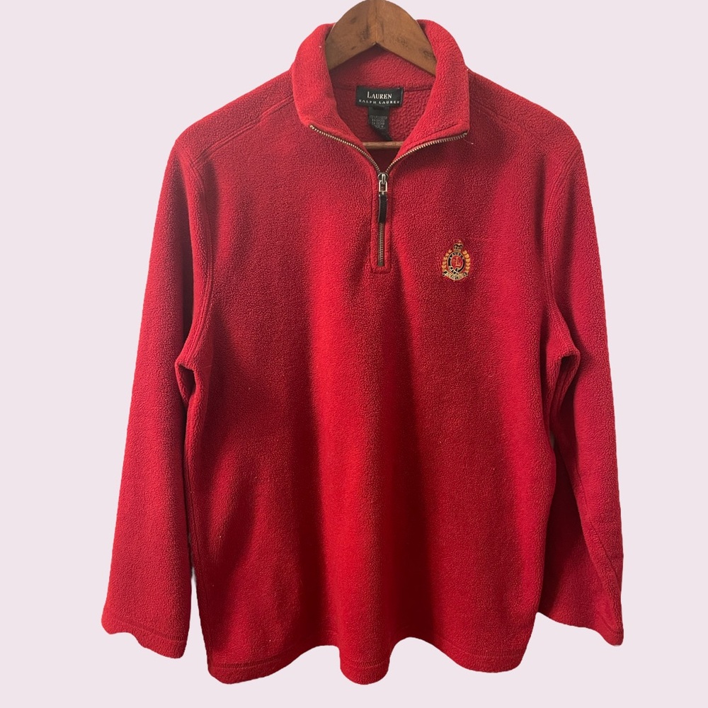 Men’s Large Vintage Red Ralph Lauren Fleece Pullover